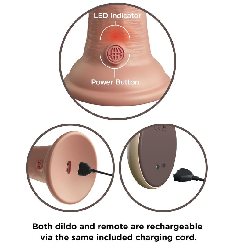 KING COCK - ÉLITE DILDO REALISTA VIBRADOR EM SILICONE COM CONTROLO REMOTO 23 CM