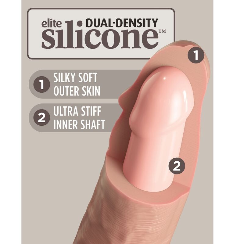KING COCK - ÉLITE DILDO REALISTA VIBRADOR EM SILICONE COM CONTROLO REMOTO 23 CM