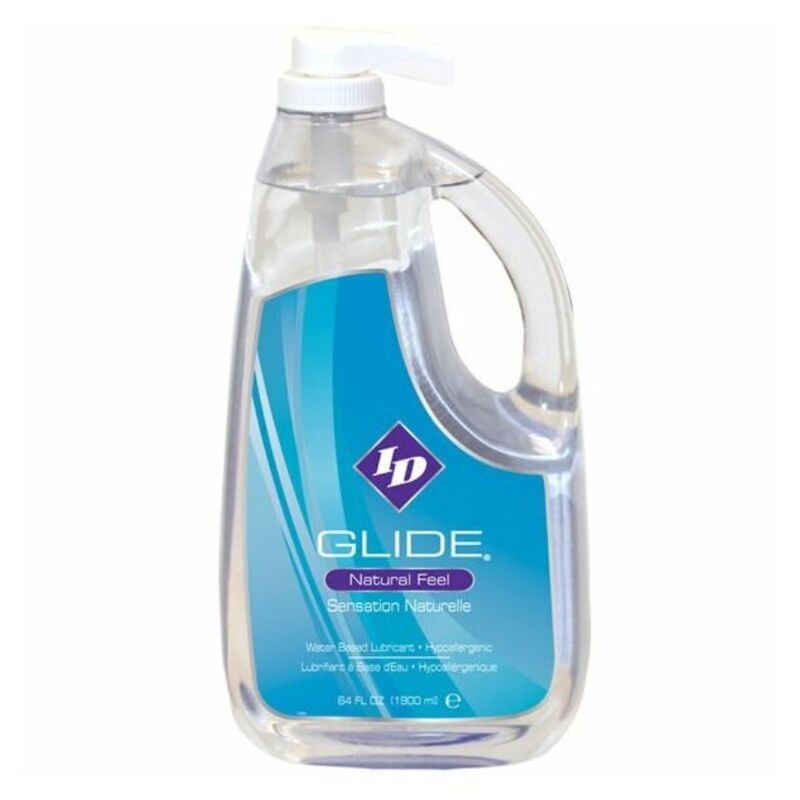 ID GLIDE - LUBRIFICANTE À BASE DE ÁGUA + HIPOALERGÉNICO NATURAL FEEL 1900 ML