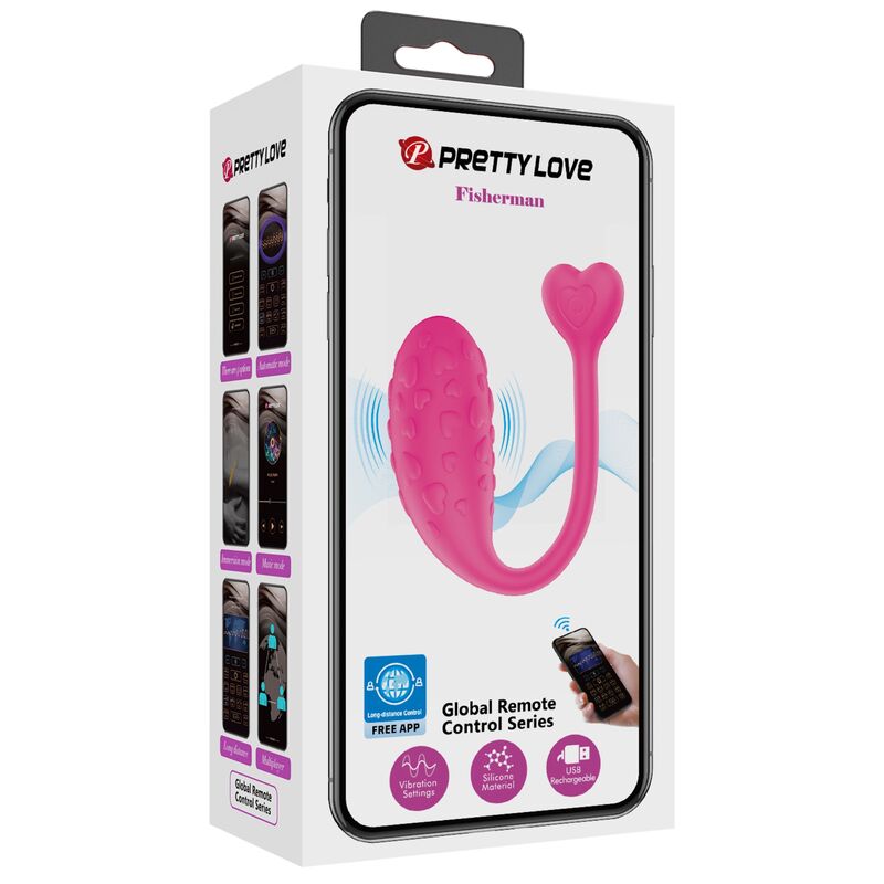 PRETTY LOVE - OVO VIBRADOR PESCADOR ROSA CONTROLADO POR APP