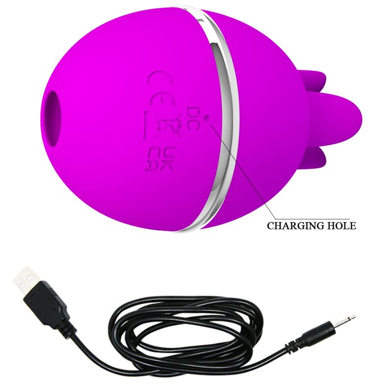 PRETTY LOVE - VIBRADOR DE SILICONE REDONDO GEMINI BALL ROXO