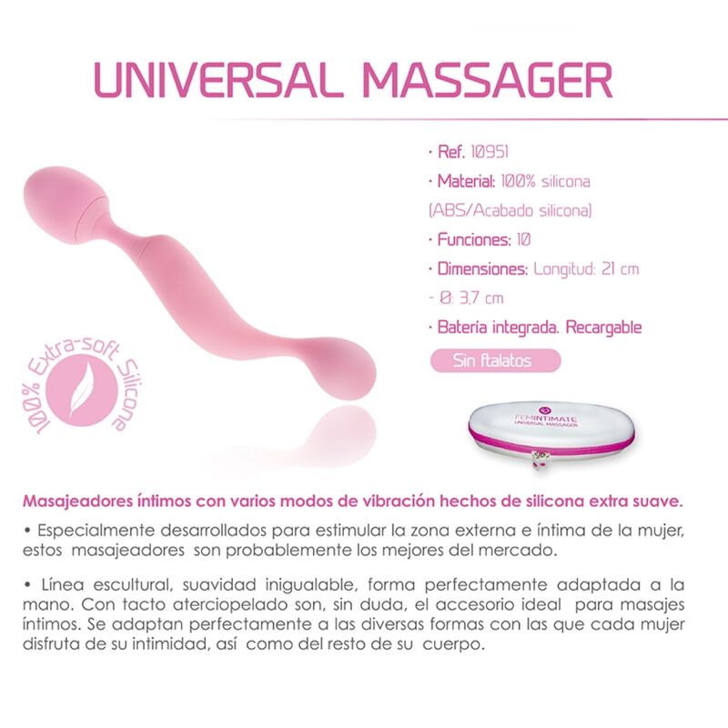 Feminintimate - Massajador Universal Vibrador de Silicone Rosa