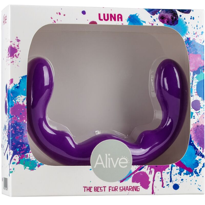 Alive - Luna Dildo Dupla Penetração Violeta Silicone 25 Cm
