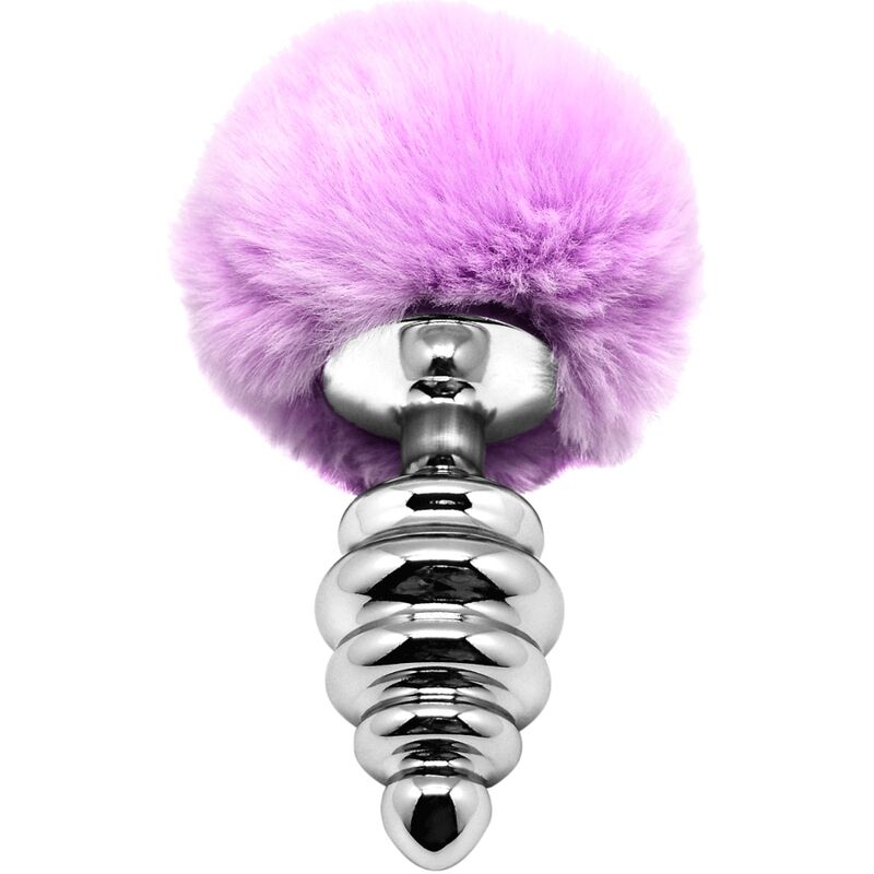 Alive - Plug De Prazer Anal Espiral Metal Fluffy Violeta Tamanho S