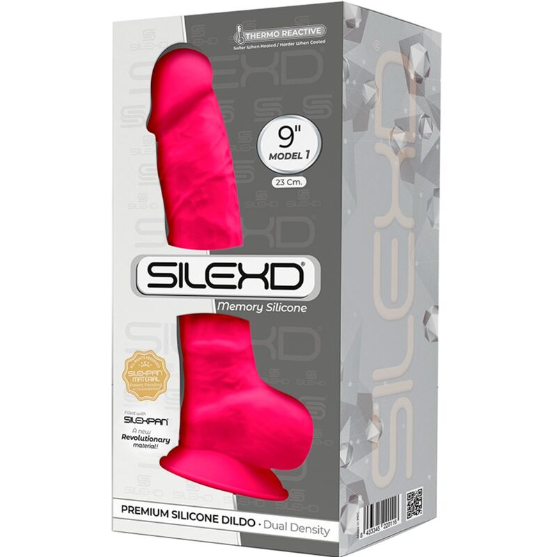 Silexd - Modelo 1 Pénis Realista Premium Silexpan Silicone Fúcsia 23 Cm