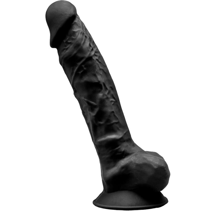 Silexd Modelo 1 Pénis Realístico Premium Silexpan Silicone Preto 23 Cm