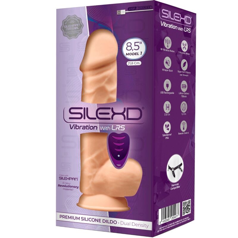 SILEXD - MODELO 1 VIBRADOR DE PÊNIS REALÍSTICO SILICONA PREMIUM SILEXPAN CONTROLE REMOTO 21.8 CM