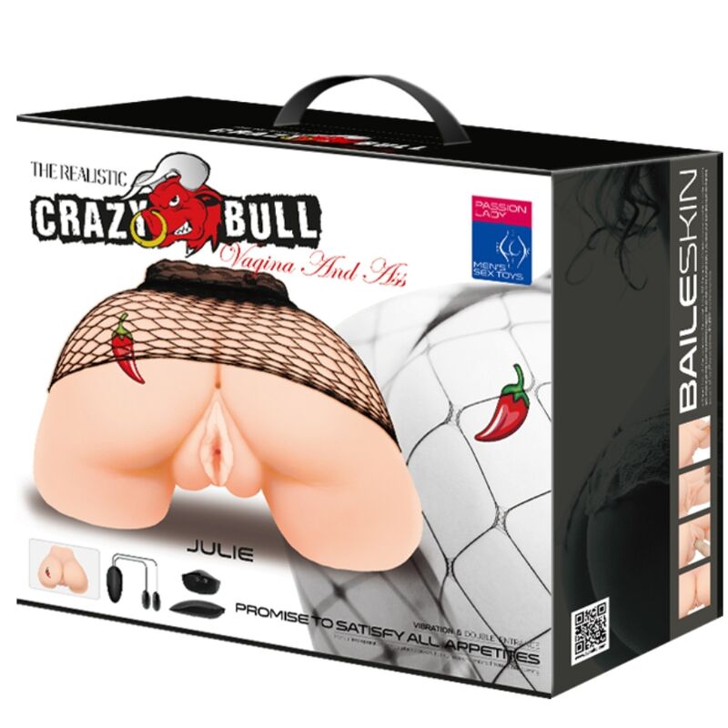CRAZY BULL - VAGINA E ÂNUS COM MALHA REALISTA E VIBRAÇÃO