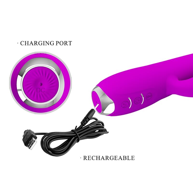PRETTY LOVE - GLORIA VIBRADOR COELHINHO RECARREGÁVEL E IMPERMEÁVEL ROXO