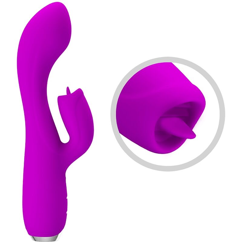 PRETTY LOVE - GLORIA VIBRADOR COELHINHO RECARREGÁVEL E IMPERMEÁVEL ROXO
