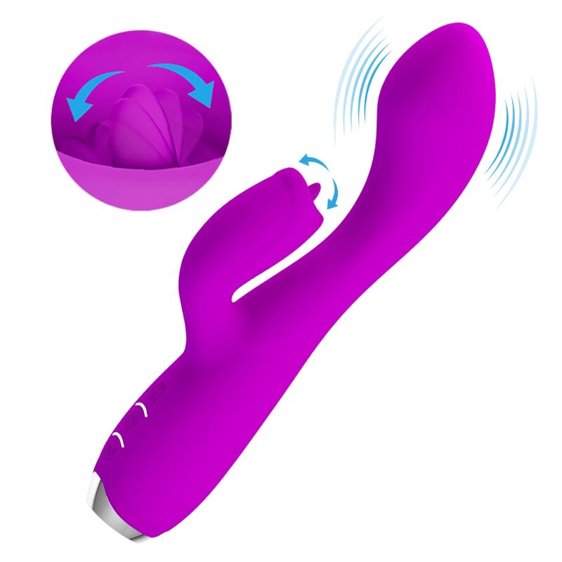 PRETTY LOVE - GLORIA VIBRADOR COELHINHO RECARREGÁVEL E IMPERMEÁVEL ROXO