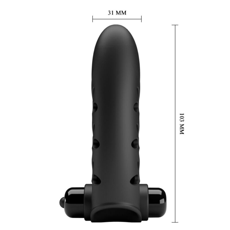 PRETTY LOVE - VANCE CAPA DE DEDO VIBRADOR COELHO PRETA