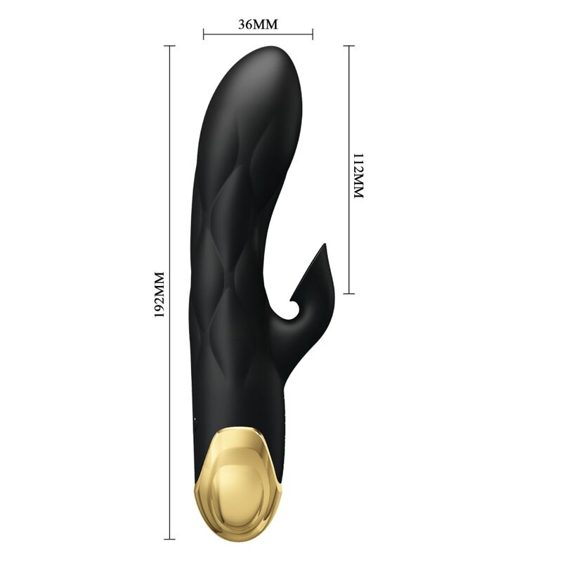 PRETTY LOVE - VIBRADOR DE LUXO BANHADO A OURO RECARREGÁVEL PRETO