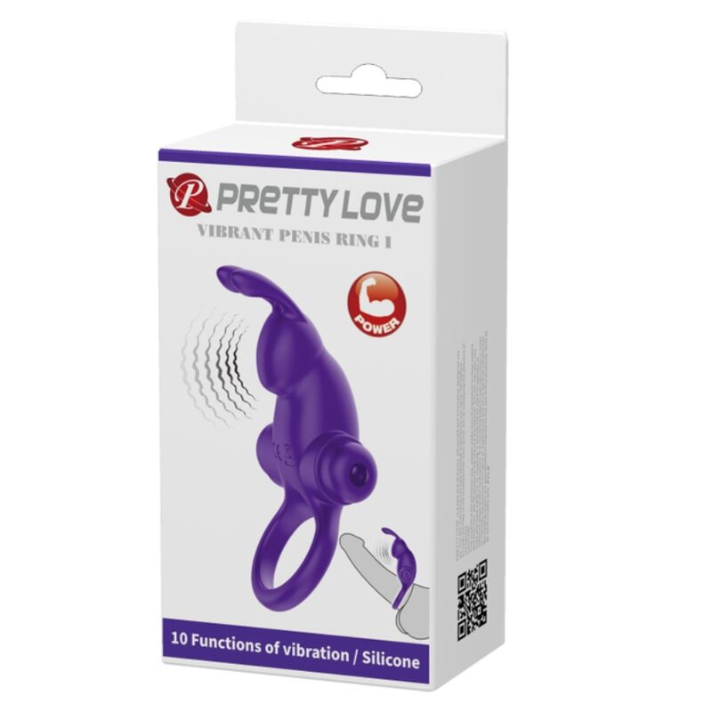 PRETTY LOVE - ANEL VIBRADOR COM COELHO PARA PÊNIS ROXO