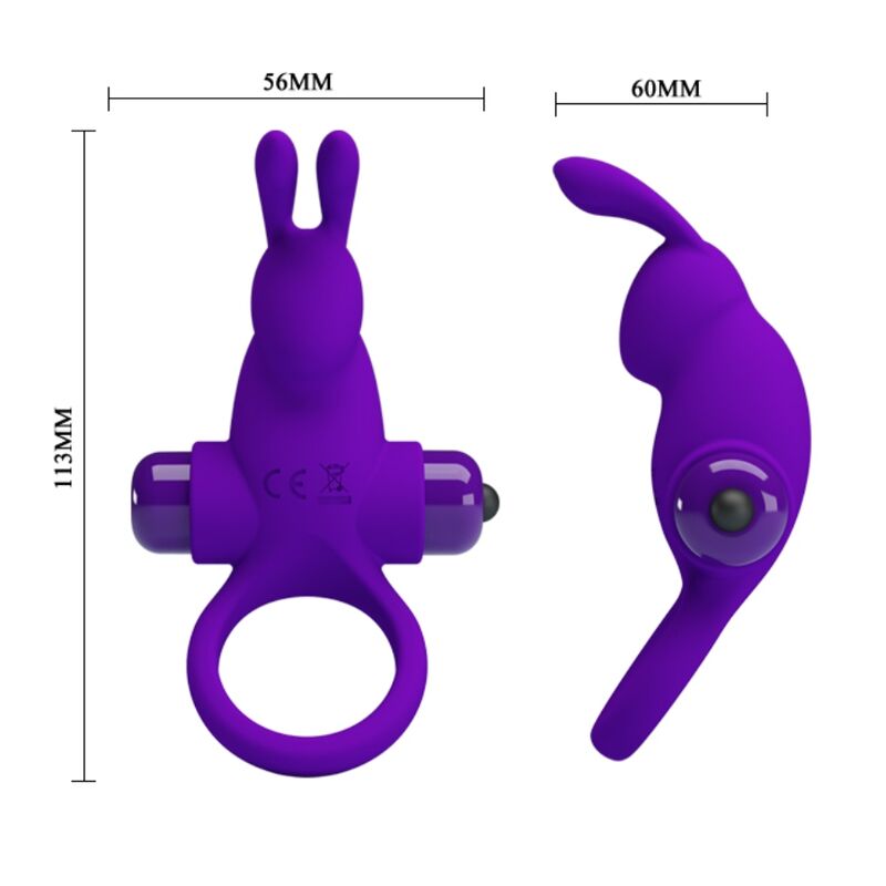 PRETTY LOVE - ANEL VIBRADOR COM COELHO PARA PÊNIS ROXO