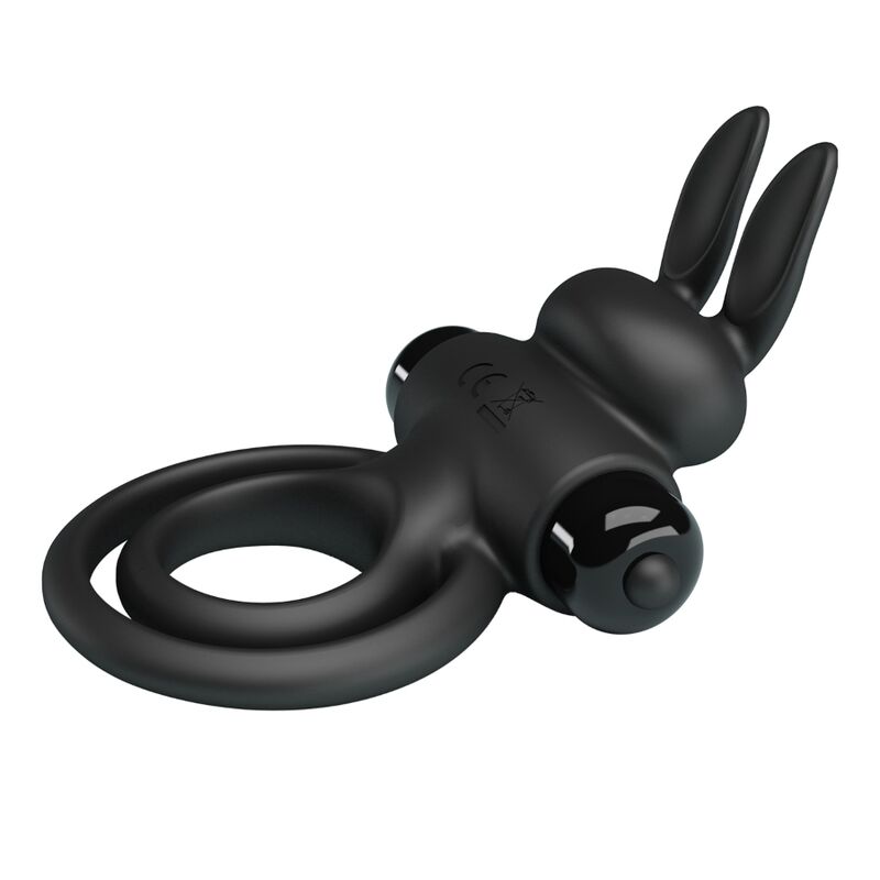 PRETTY LOVE - ANEL VIBRADOR III COM COELHO PARA PÊNIS PRETO