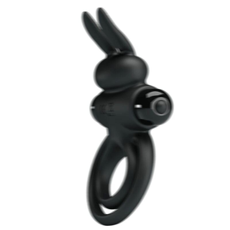 PRETTY LOVE - ANEL VIBRADOR III COM COELHO PARA PÊNIS PRETO