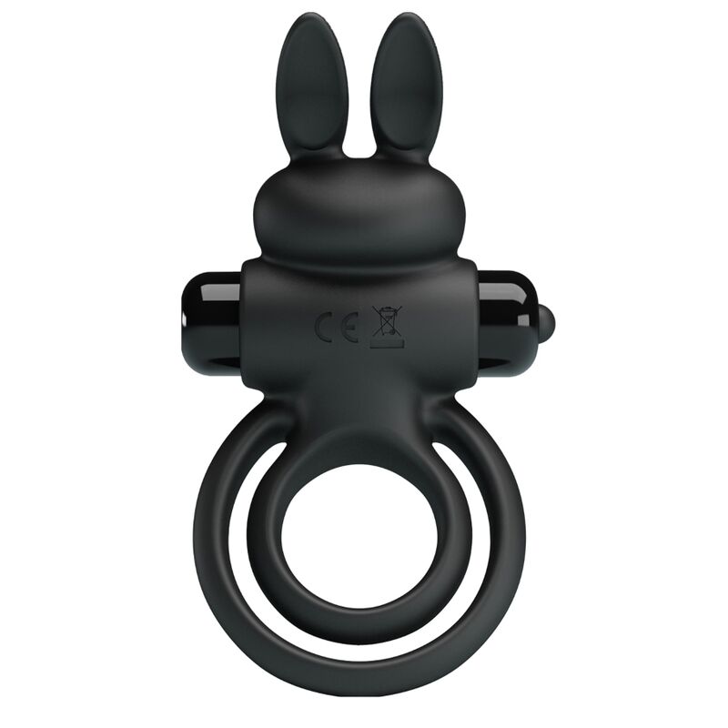 PRETTY LOVE - ANEL VIBRADOR III COM COELHO PARA PÊNIS PRETO