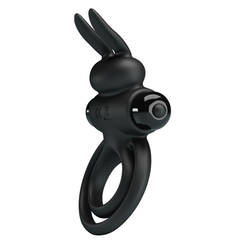 PRETTY LOVE - ANEL VIBRADOR III COM COELHO PARA PÊNIS PRETO