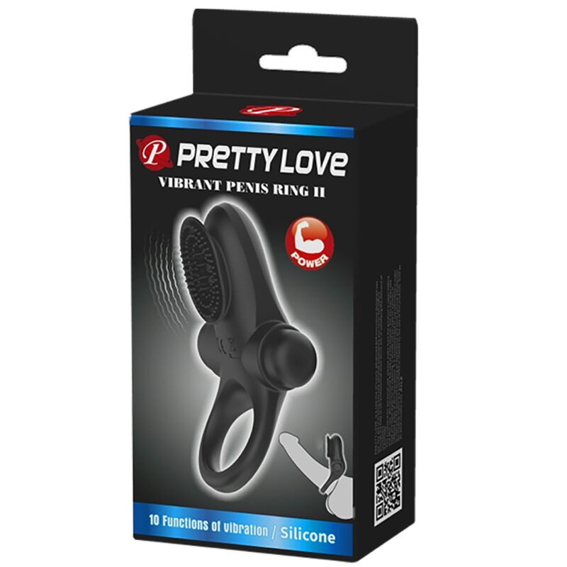PRETTY LOVE - ANEL VIBRADOR II PARA PÊNIS PRETO