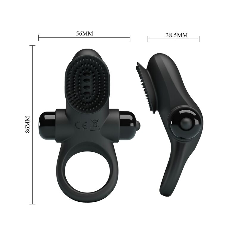 PRETTY LOVE - ANEL VIBRADOR II PARA PÊNIS PRETO