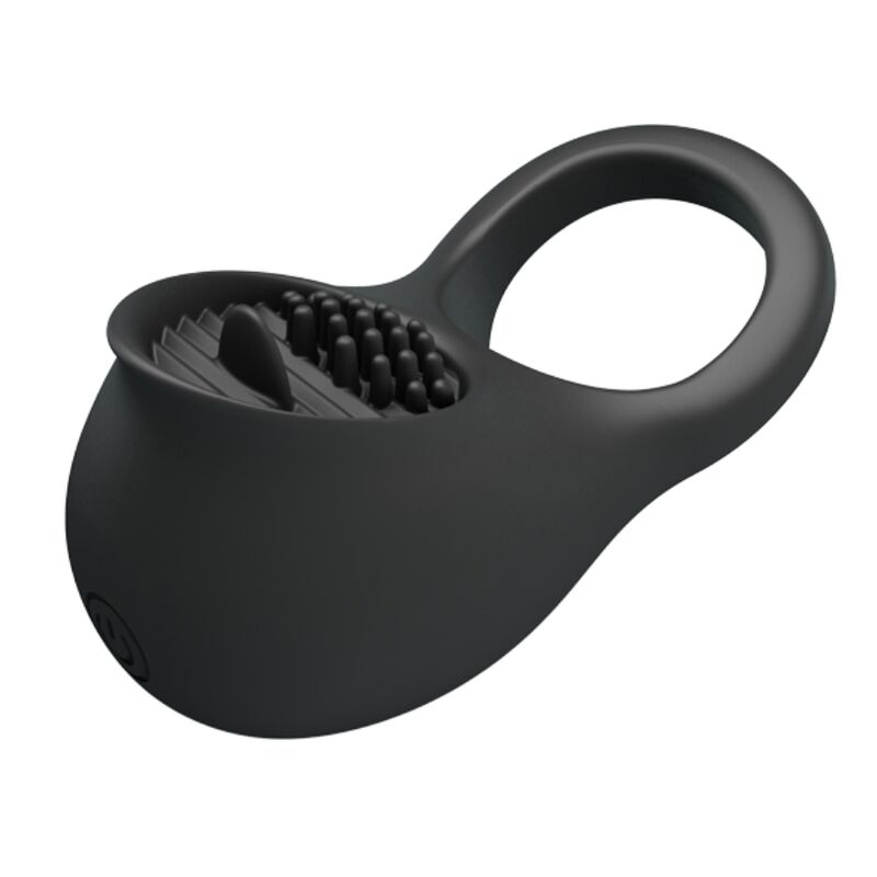PRETTY LOVE - ANEL VIBRADOR PARA PÊNIS COM LÍNGUA PRETO