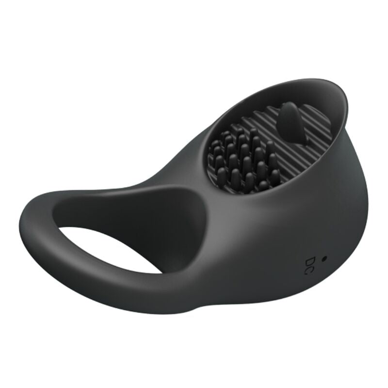 PRETTY LOVE - ANEL VIBRADOR PARA PÊNIS COM LÍNGUA PRETO