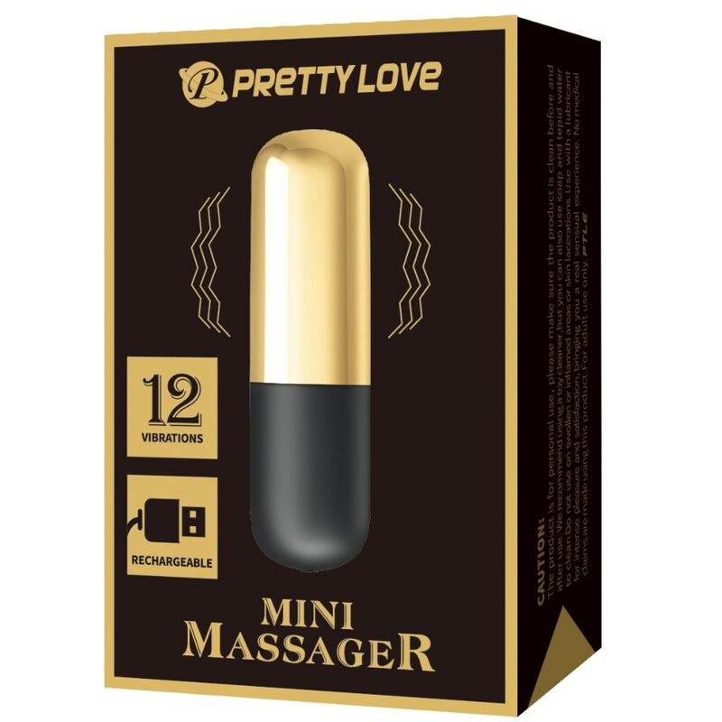 PRETTY LOVE - BALA VIBRATÓRIA RECARREGÁVEL DOURADA
