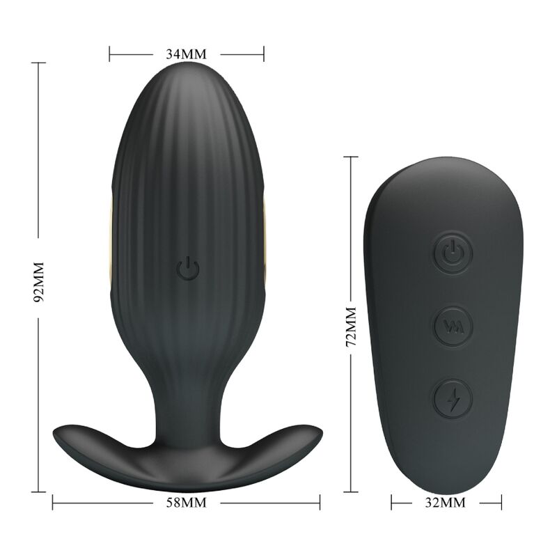 Pretty Love - Vibrador Recarregável Anal Kelly Plug Negro