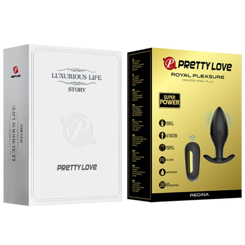 PRETTY LOVE - REGINA PLUG ANAL VIBRADOR RECARREGÁVEL PRETO
