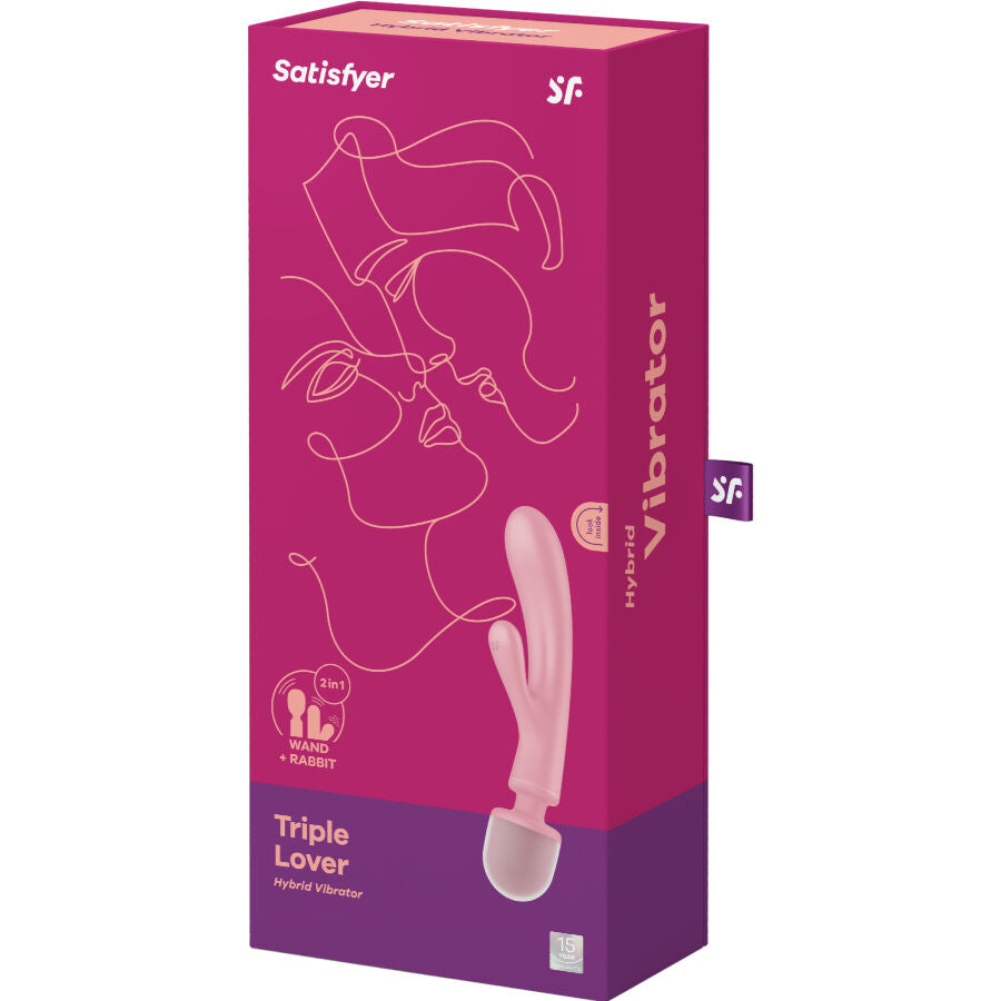 SATISFYER - TRIPLE LOVER MASSAGE RABBIT VIBRATOR PINK