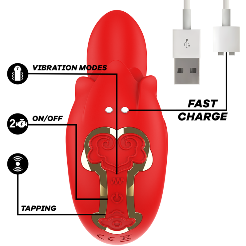 MIA - SELENA ESTIMULADOR VIBRATÓRIO + TAPPING VERMELHO