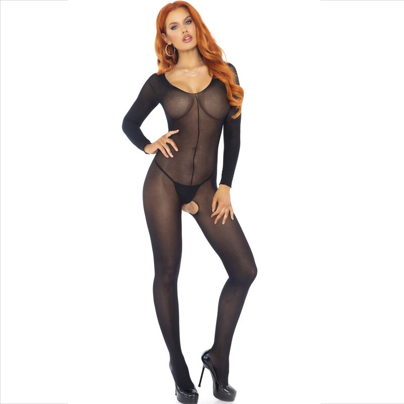 LEG AVENUE - BODYSTOCKING PRETO MANGA LONGA