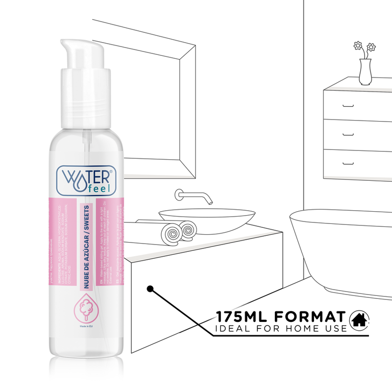 WATERFEEL - LUBRIFICANTE SABOR ALGODÃO DOCE 175 ML
