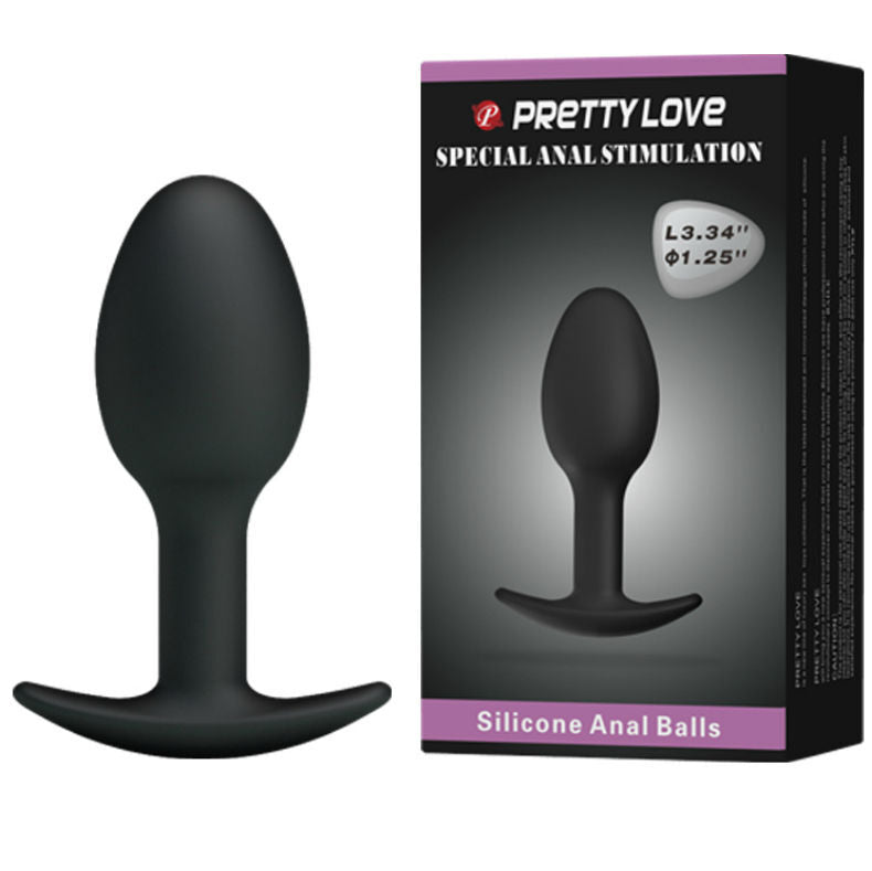 PRETTY LOVE - PLUG ANAL EM SILICONE 6.5 CM PRETO