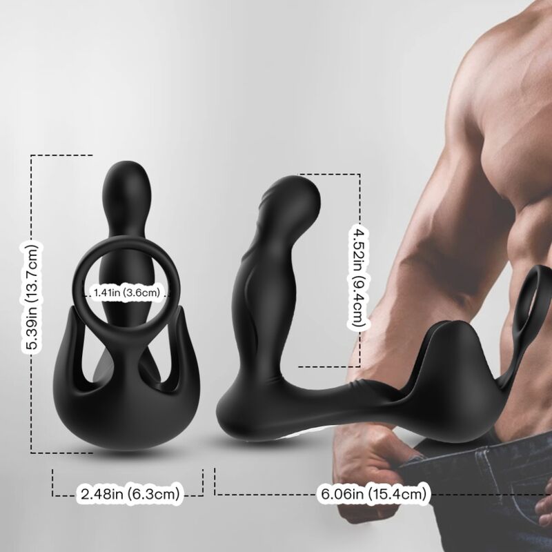 Armony - Vibrador Surround Anal e Estimulador Testículos e Anel Controle Remoto Preto