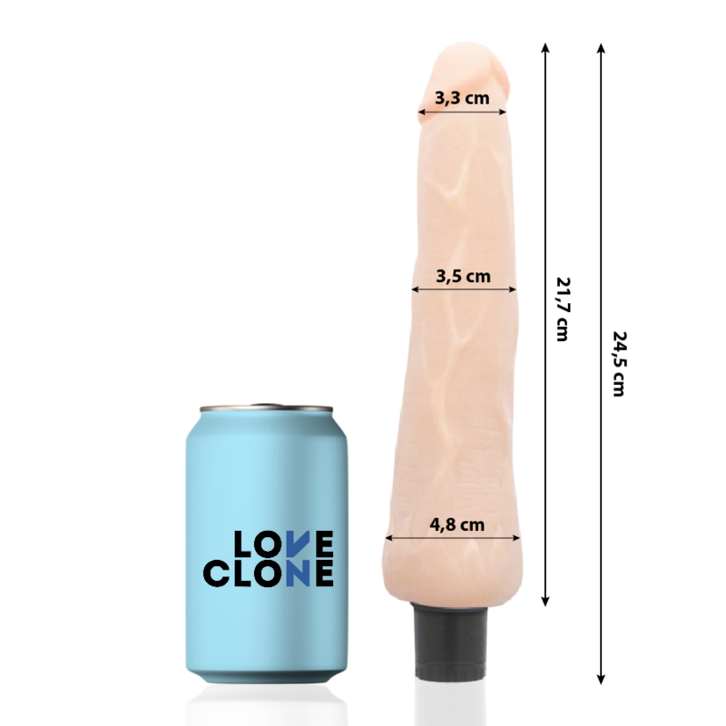 Loveclone - Vibrador Auto Lubrificante Ragnar 24.5 Cm -O- 3.5 Cm