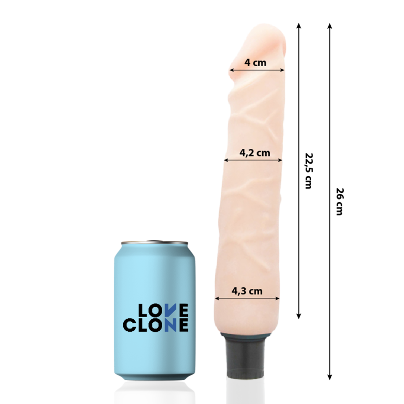 Loveclone - Vibrador Auto Lubrificante Jansen 26 Cm -O- 4.2 Cm