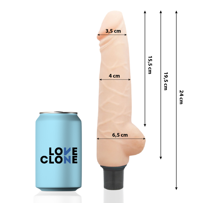 Loveclone - Vibrador Auto Lubrificante Harald 24 Cm -O- 4 Cm