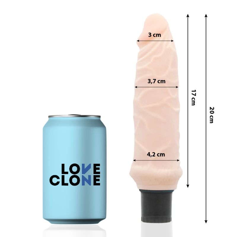Loveclone - Vibrador Auto Lubrificante Ivar 20 Cm -O- 3.7 Cm