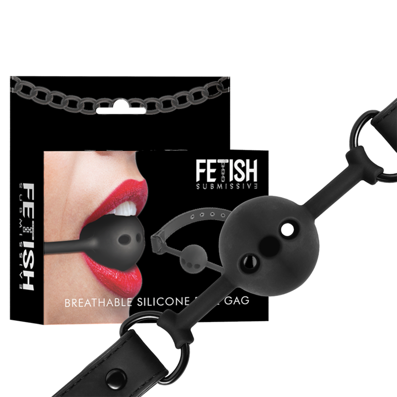 FETISH SUBMISSIVE BONDAGE - MORDAÇA BOLA EM SILICONE RESPIRÁVEL