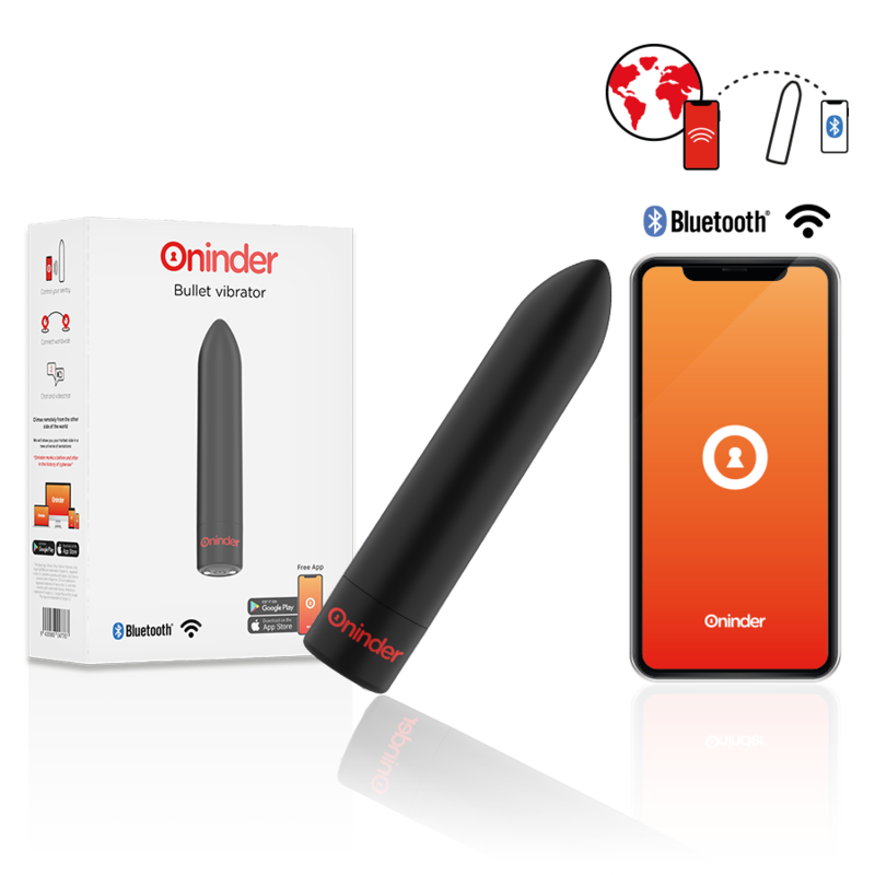 ONINDER - BERLIN BALA VIBRATÓRIA PRETA COM APP GRATUITA