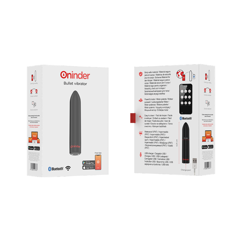 ONINDER - BERLIN BALA VIBRATÓRIA PRETA COM APP GRATUITA