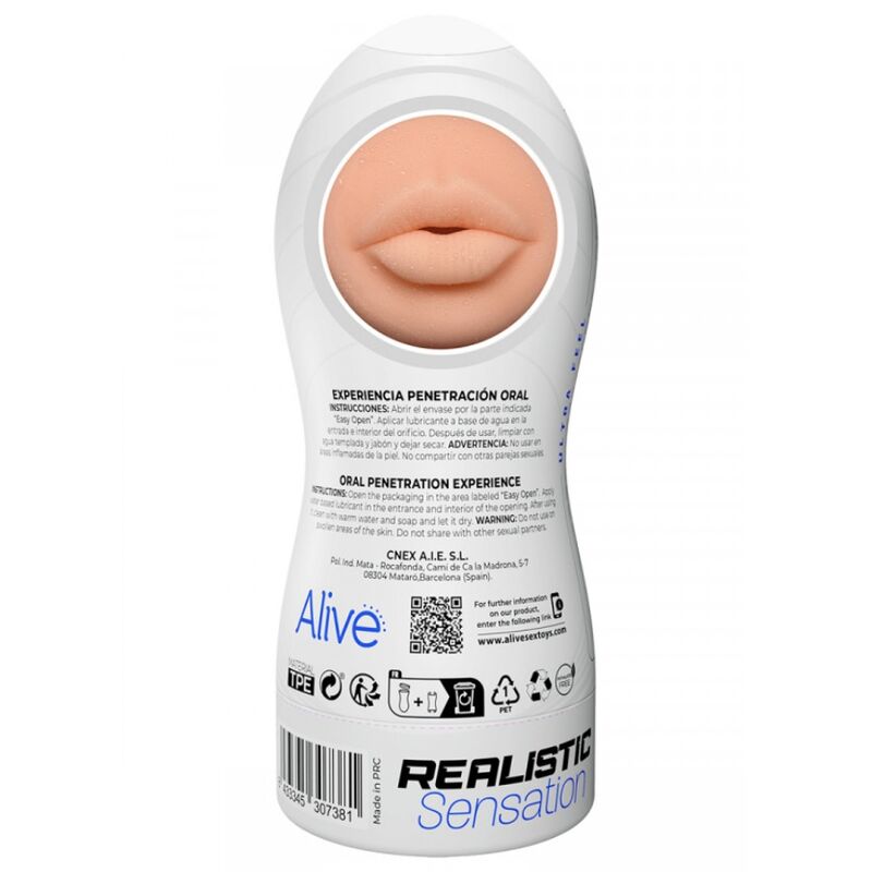 Alive - Maxi Flex Masturbador Masculino Oral Tamanho L
