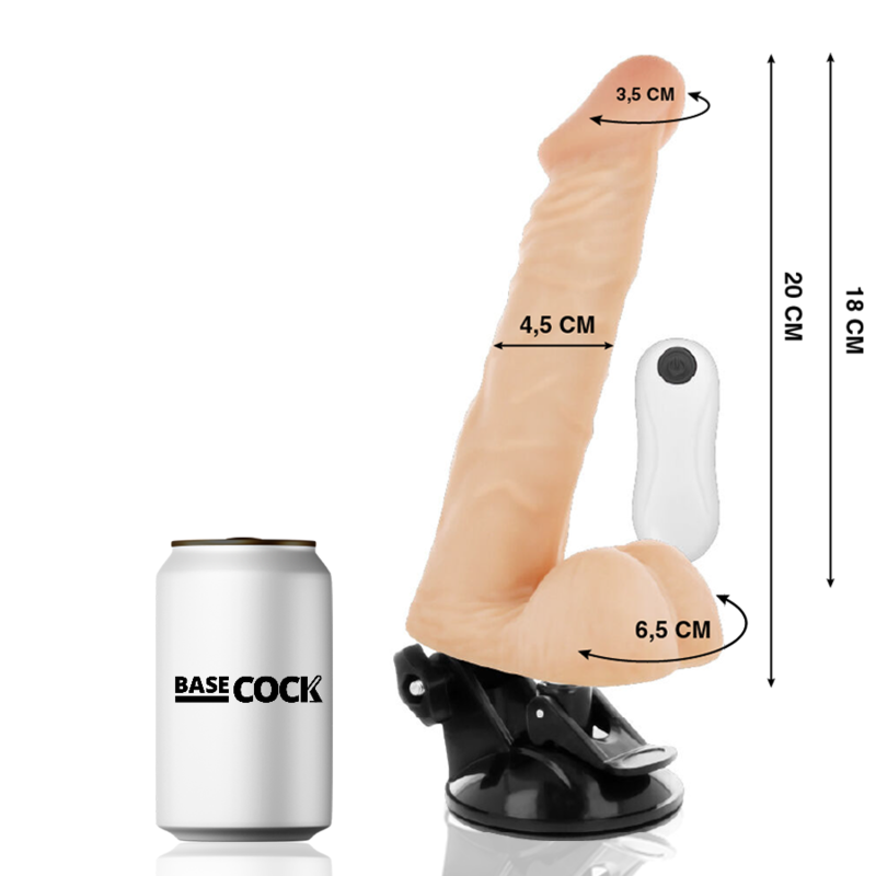 BASECOCK - VIBRADOR ARTICULVEL CONTROLE REMOTO PRETO 20 CM -O- 4.5 CM