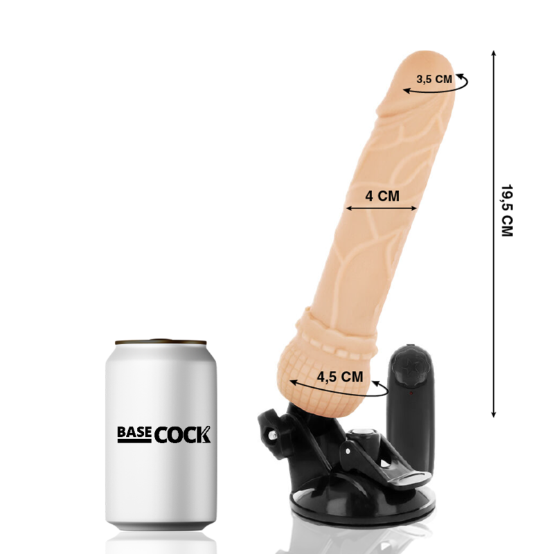BASECOCK - REALISTIC VIBRATOR WITH NATURAL REMOTE CONTROL 19.5 CM -O- 4 CM