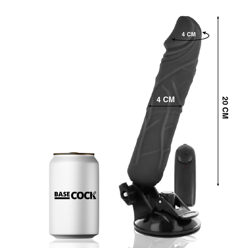 BASECOCK - REALISTIC VIBRATOR WITH NATURAL REMOTE CONTROL 20 CM -O- 4 CM