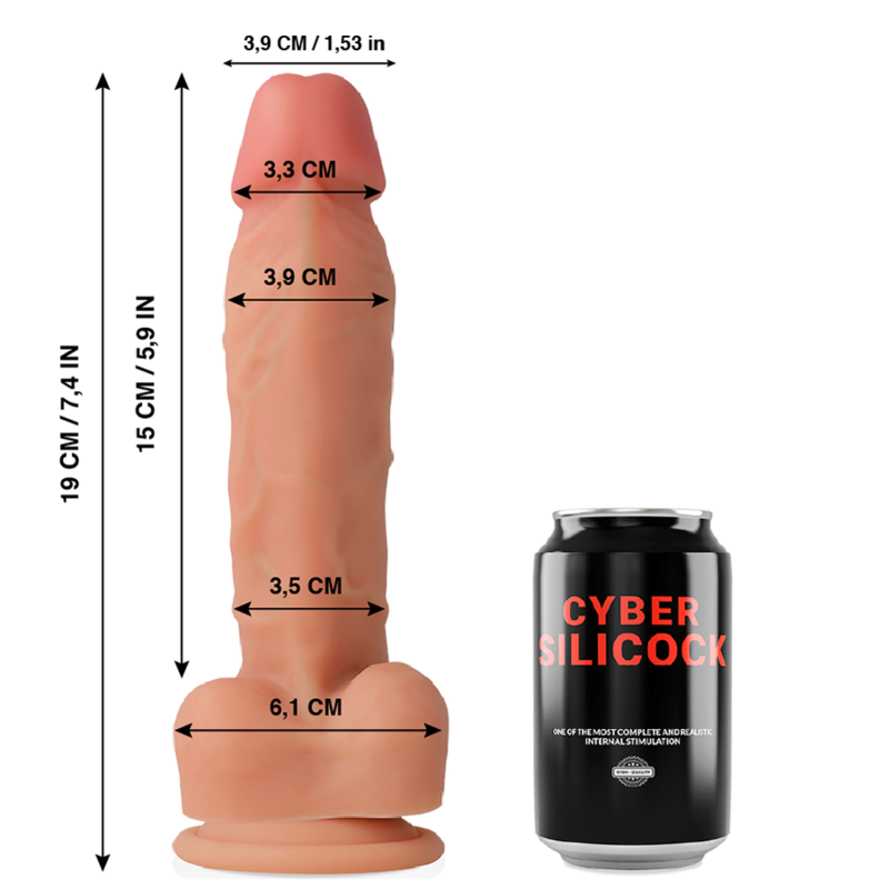 CYBER SILICOCK - OLIVER DILDO ULTRA REALISTA SILICONE LÍQUIDO 19 CM x 3.9 CM
