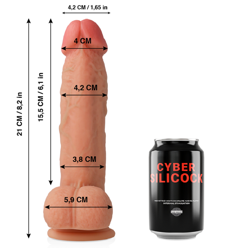 CYBER SILICOCK - SAUL DILDO ULTRA REALISTA SILICONE LÍQUIDO 21 CM x 4.2 CM