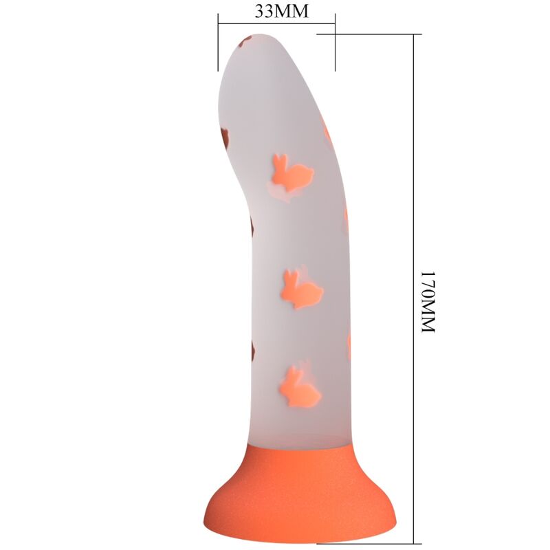 PRETTY LOVE - MAGICAL NIGHTFALL DILDO SEM VIBRAÇÃO LUMINOSO LARANJA